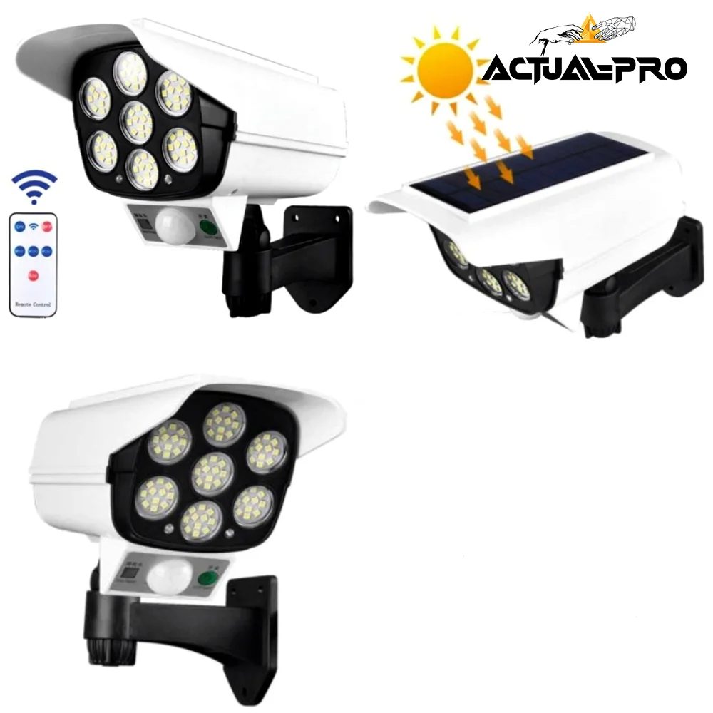 Foco LED Solar modelo cámara de seguridad