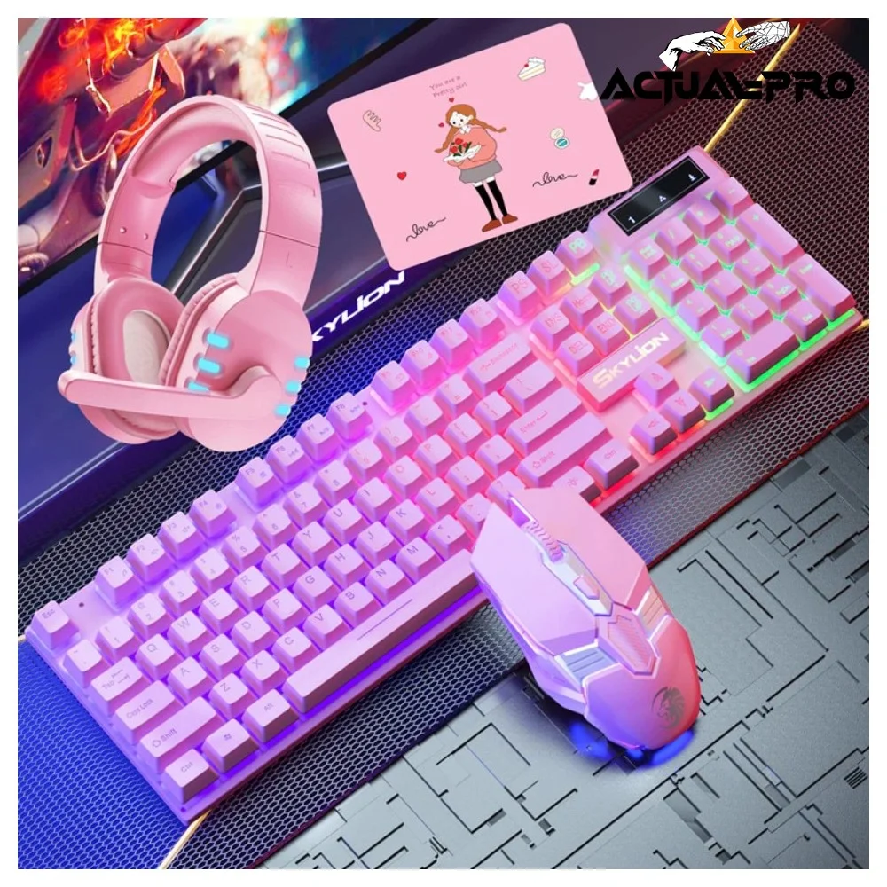 Kit Gamer Audífonos, Teclado, Mouse y Mouse Pad