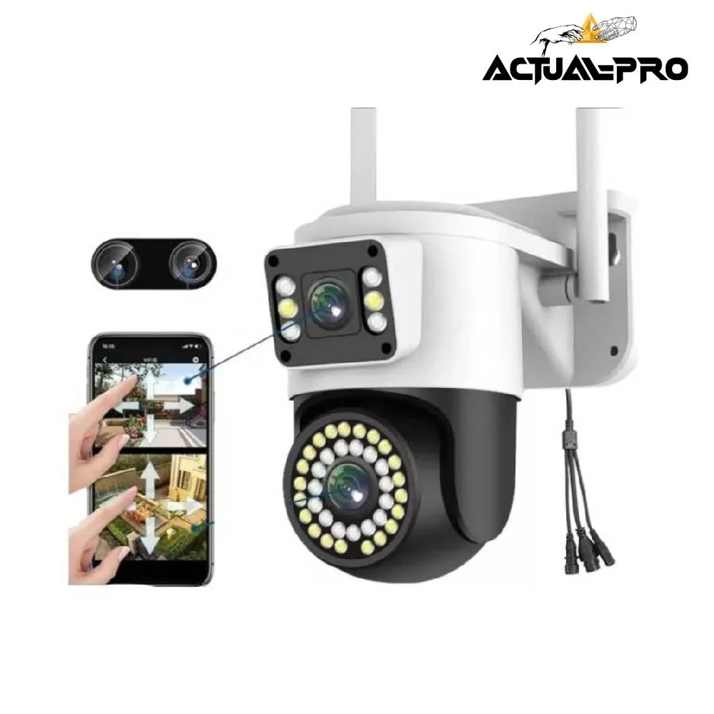 Cámara WiFi Inalámbrica de Doble Visión y Audio Bidireccional IP66 